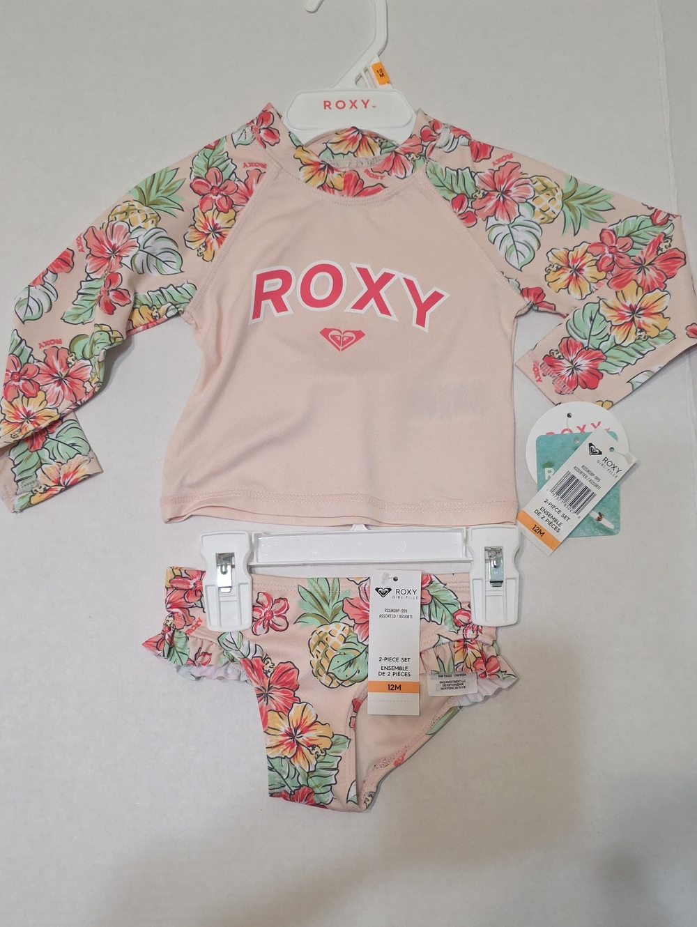 Roxy Kids Rashguard 2 Piece Swim Set -Size 12M